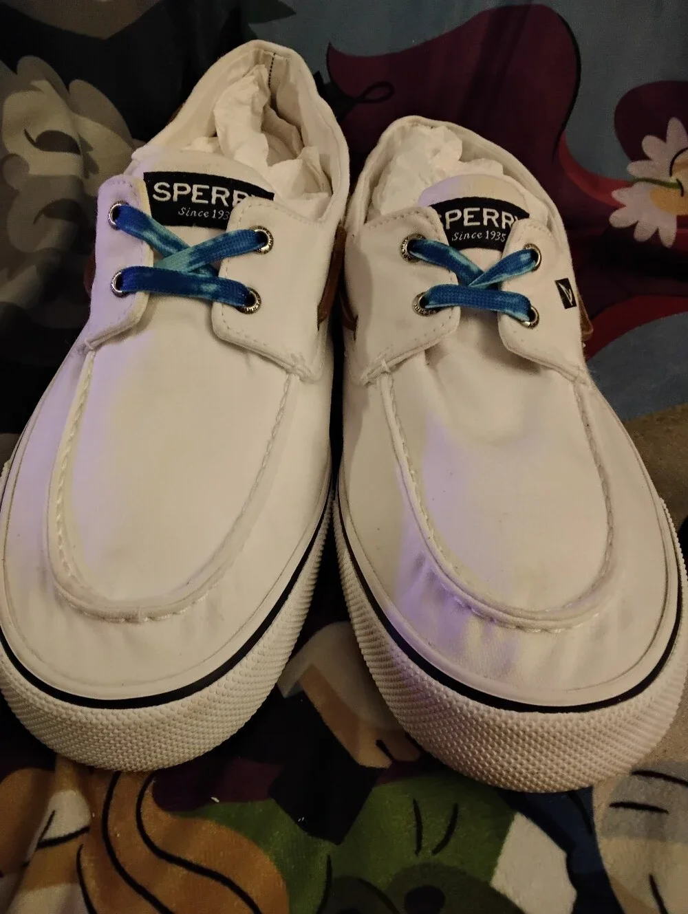 Sperry Top Sider classic fabric white Boat Shoes Men’s size 13